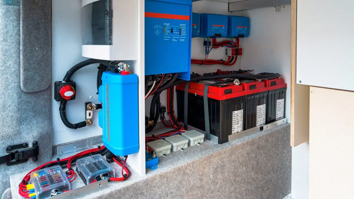 Die Stromversorgung eines Wohnmobils mit einem Inverter.